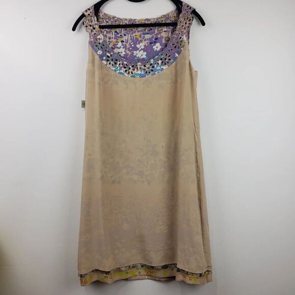 Beth Bowley Silk Dress Women's 6 Sleeveless Floral Multicolor Tie Waist Casual - Picture 8 of 16